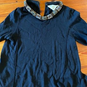 Anthropologie - Beaded collared tee shirt